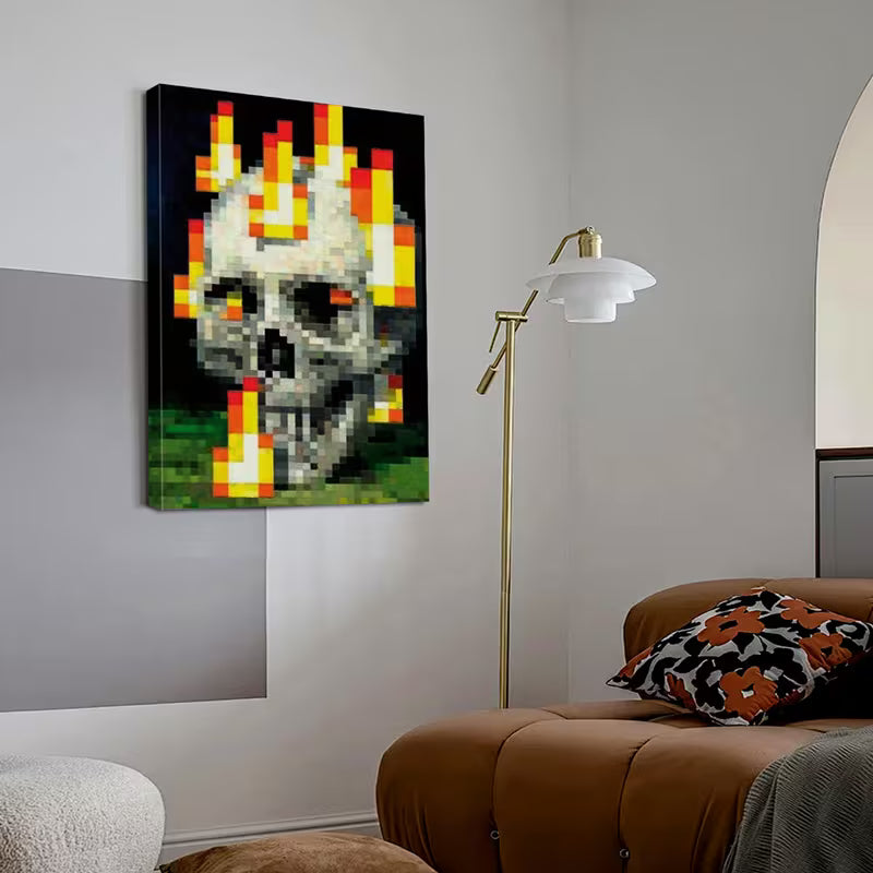 Minecraft Skull Pixel Art Wall Decor