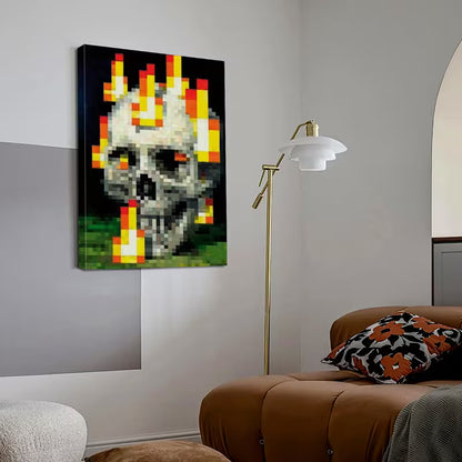 Minecraft Skull Pixel Art Wall Decor