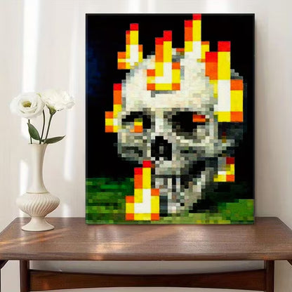 Minecraft Skull Pixel Art Wall Decor