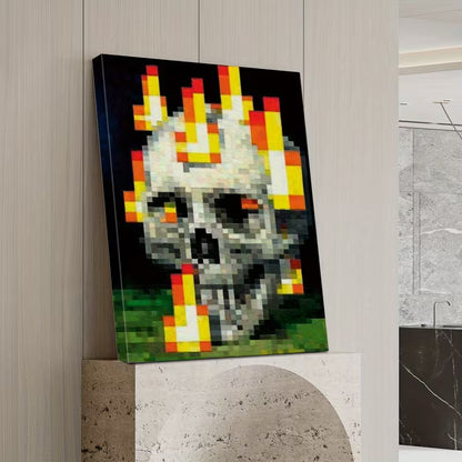 Minecraft Skull Pixel Art Wall Decor